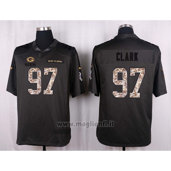 Maglia NFL Anthracite Green Bay Packers Clark 2016 Salute To Service